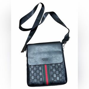 Designer Dupe Black Messenger Crossbody Bag